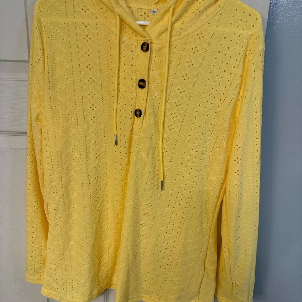 Yellow Button-Up Knit Sweater - Picture 3 of 5